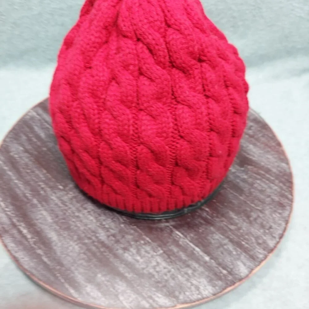 Red‎ Cable Knit Beanie Hat By Richardson